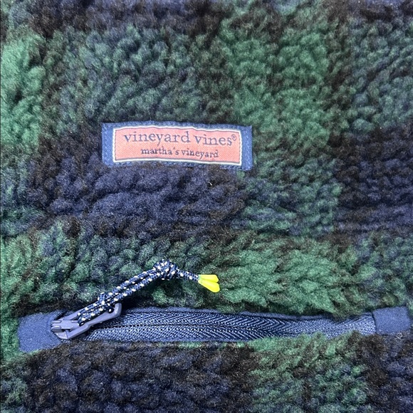 EUC Vineyard Vines Blue and Green Checkered Pullover - Picture 5 of 5